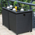 Outdoor Rattan Woven Storage Tables And Chairs Leisure Courtyard Terrace Garden Rattan Chair Hotel Resort Modern Rattan Woven Sofa Chair