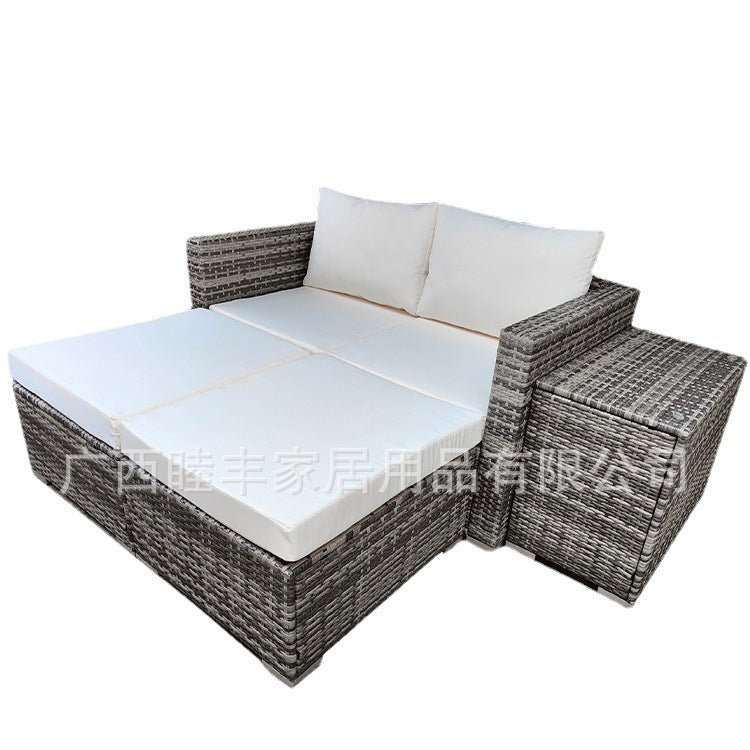 5 Pieces Patio Furniture Set All Weather PE Rattan Patio Conversation Sets