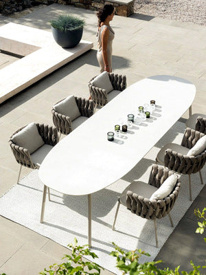 Nordic Outdoor Tables And Chairs Balcony Designer Rope Outdoor Villa Courtyard Garden Living Room Terrace Rattan Tables And Chairs