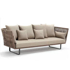 Outdoor Sofa Waterproof Outdoor Restaurant Card Seat Rattan Sofa Courtyard Terrace Leisure Double Rattan Sofa Chair