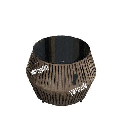 Outdoor Sofa Waterproof Outdoor Restaurant Card Seat Rattan Sofa Courtyard Terrace Leisure Double Rattan Sofa Chair