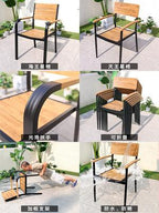 Outdoor Leisure Tables And Chairs Outdoor Nordic Courtyard Outdoor Terrace Plastic Wood Tables And Chairs Combined Furniture Outside The Balcony