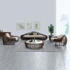 Outdoor Rattan Sofa Courtyard Villa Sales Department Sunscreen Leisure Rattan Chair Combination Outdoor Leisure Furniture