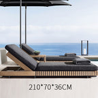 Teak Outdoor Bed Leisure Courtyard Outdoor Balcony Lounge Chair Villa Swimming Pool Modern Solid Wood Beach Chair