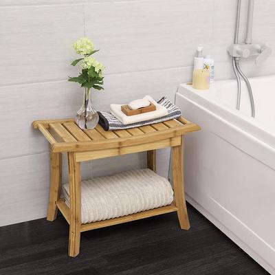 Bamboo Hotel Household Bathroom Stool Bathroom Stool Towel Stool Non Slip Stool Storage Stool