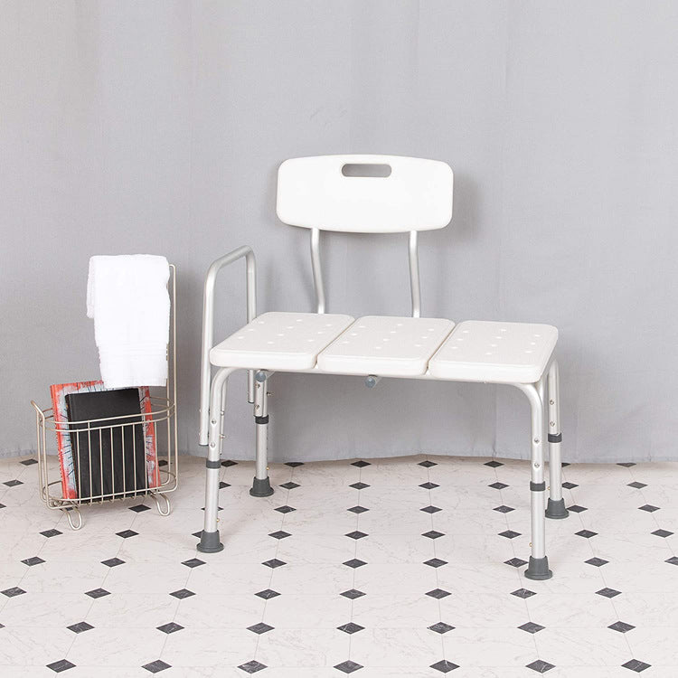 Three Pieces Light and Durable Adjustable Antirust Bath Stool with Backrest