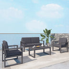 Outdoor Sofa Combination Leisure Aluminum Alloy American Tea Table Balcony Garden Terrace Courtyard Outdoor Furniture