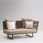 Outdoor Sofa Waterproof Outdoor Restaurant Card Seat Rattan Sofa Courtyard Terrace Leisure Double Rattan Sofa Chair