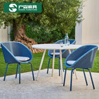 Simple Leisure Garden Rattan Chair Tea Table Furniture Outdoor Balcony Tables And Chairs Round Rattan Nordic Courtyard Outdoor Combination