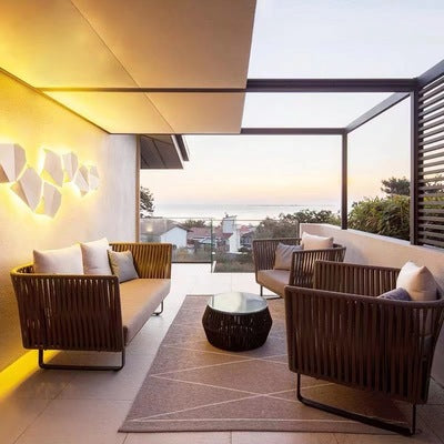 Nordic Outdoor Leisure Sofa Rattan Restaurant Courtyard Home Stay Garden Sales Department Milk Tea Shop Rattan Furniture Combination