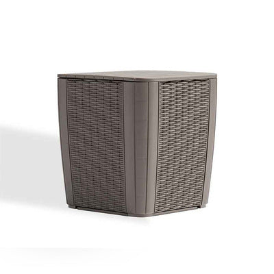 Outdoor Leisure Furniture European Injection Molded PP Plastic Balcony Terrace Storage Bucket Tea Table Storage Box Footstool