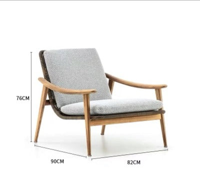 Nordic Outdoor Teak Rattan Tables And Chairs Courtyard Garden Villa Hotel Home Stay Model Room Outdoor Furniture Matching