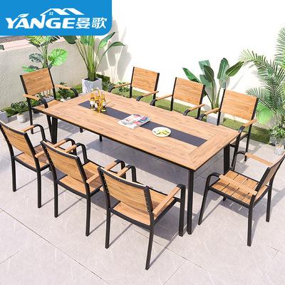 Outdoor Leisure Tables And Chairs Outdoor Nordic Courtyard Outdoor Terrace Plastic Wood Tables And Chairs Combined Furniture Outside The Balcony