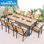 Outdoor Leisure Tables And Chairs Outdoor Nordic Courtyard Outdoor Terrace Plastic Wood Tables And Chairs Combined Furniture Outside The Balcony