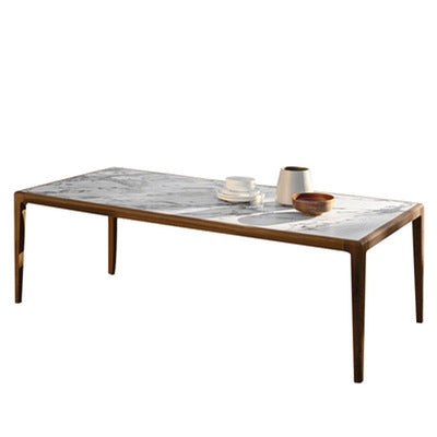 Outdoor Dining Table And Chair Combination Rock Board Furniture Teak Rattan Villa Rattan Chair Outdoor Leisure Model Room Home Stay Chair