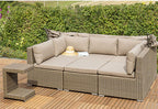 Outdoor Rattan Woven Bed Rattan Chair Sofa Outdoor Courtyard Open Balcony Rattan Art Sofa Combination Leisure Lounge Chair With Canopy