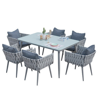Outdoor Rattan Sofa Chair Balcony Corner Leisure Rattan Simple Tea Table Outdoor Courtyard Water Double Rattan Sofa Combination