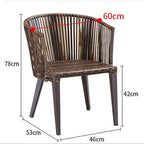 Modern Leisure Courtyard Outdoor Rattan Tables And Chairs Outdoor Villa Milk Tea Shop Chair With Tea Table Combination Outdoor Furniture