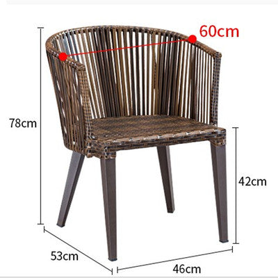 Modern Leisure Courtyard Outdoor Rattan Tables And Chairs Outdoor Villa Milk Tea Shop Chair With Tea Table Combination Outdoor Furniture