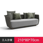 Nordic Outdoor Sofa Balcony Courtyard Rattan Chair Hotel Villa Leisure Rattan Sofa Chair Three Piece Rattan Sofa