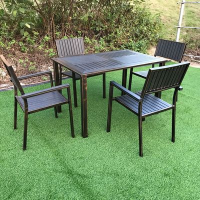 Outdoor Tables And Chairs Courtyard Garden Villa Terrace Balcony Outdoor Leisure Chair Combination Suit Plastic Wood Tables And Chairs