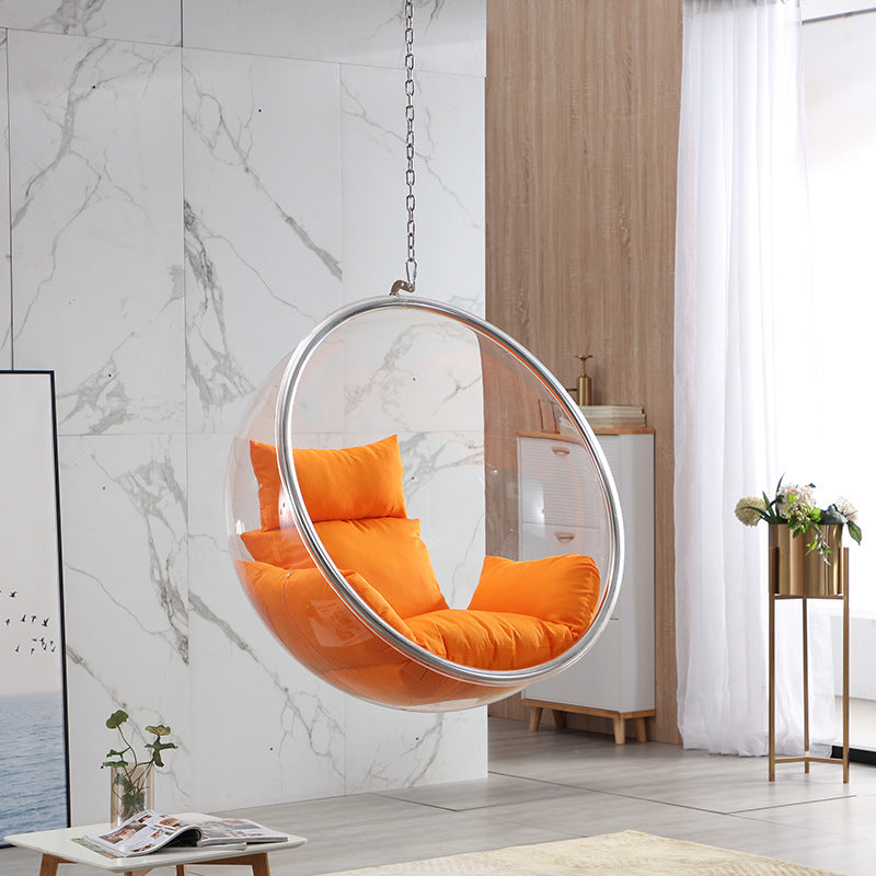 Nordic wind net red glass ball transparent bubble chair hemisphere hanging chair space chair acrylic hanging basket girl heart room