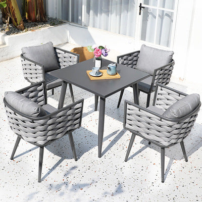 Nordic Outdoor Sofa Tea Table Combination Villa Courtyard Rattan Tables And Chairs Designer Hotel Terrace Furniture Sofa Chairs