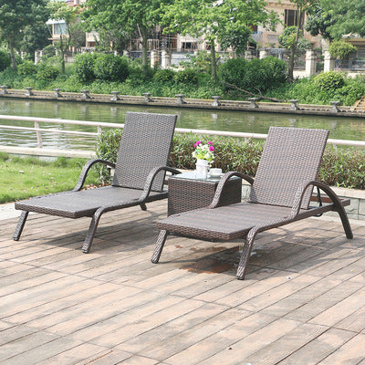 Outdoor Beach Chair Open Air Hotel Swimming Pool Resort Rattan Sofa Bed Lying Chair Monthly Sales Of 100 Sets