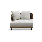 Outdoor Sofa Courtyard Leisure Rattan Furniture Solid Wood High-end Villa Rattan Chair Sofa Open-air Garden Sofa Combination