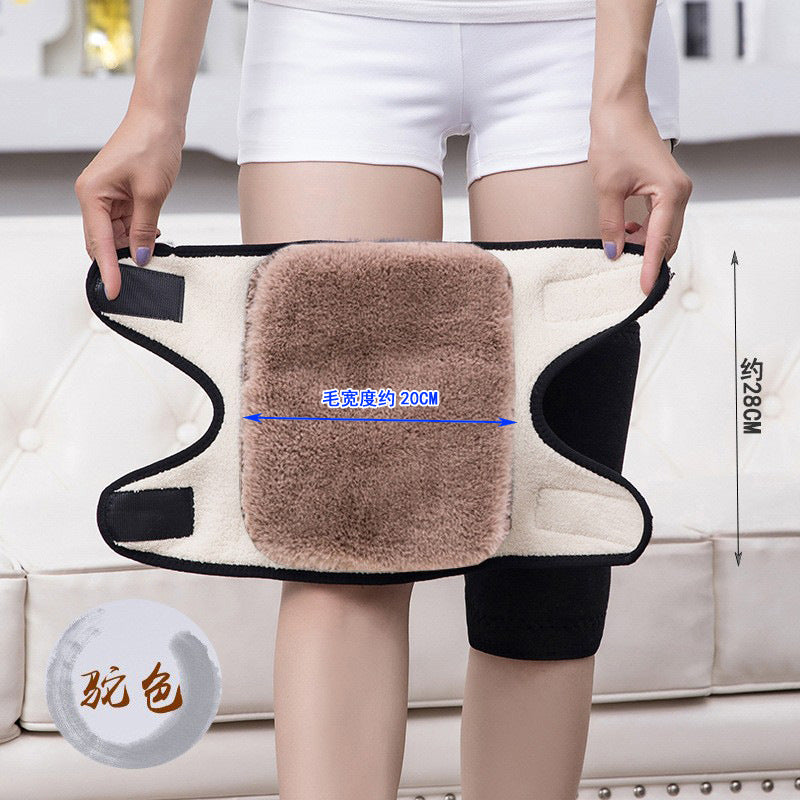 Knee protector, warm men and women, old people, thickened plush paint cover, gluing, double-layer composite cashmere like Velcro