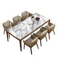 Outdoor Dining Table And Chair Combination Rock Board Furniture Teak Rattan Villa Rattan Chair Outdoor Leisure Model Room Home Stay Chair