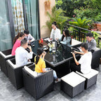 Rattan Chair Tea Table Five Piece Set Of Outdoor Furniture Outdoor Leisure Balcony Tables And Chairs Courtyard Tables And Chairs Combination