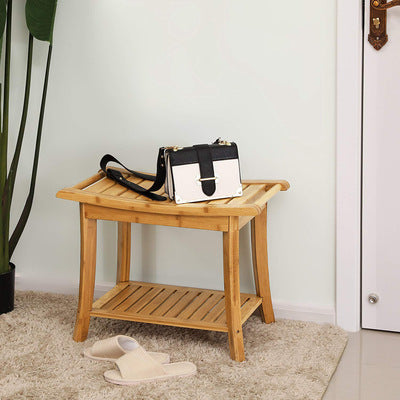 Bamboo Hotel Household Bathroom Stool Bathroom Stool Towel Stool Non Slip Stool Storage Stool