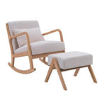 Nordic Rocking Chair Adult Nap Balcony Leisure Chair Solid Wood Lazy Recliner Living Room Household Leisure Sofa Rocking Chair