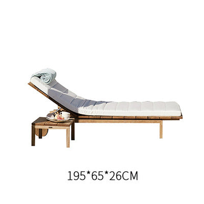 Teak Outdoor Bed Leisure Courtyard Outdoor Balcony Lounge Chair Villa Swimming Pool Modern Solid Wood Beach Chair