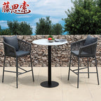 Nordic Modern Leisure Outdoor Bar Chair Open Air Coffee Bar High Stool Balcony High Foot Outdoor Bar Chair