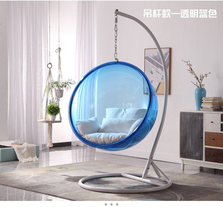 Nordic wind net red glass ball transparent bubble chair hemisphere hanging chair space chair acrylic hanging basket girl heart room