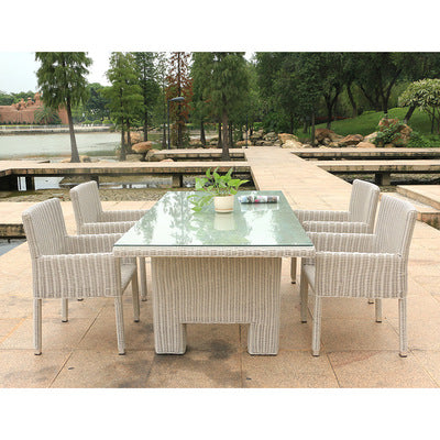 Terrace Rattan Chair Combined Table And Chair Outdoor Rattan Woven Rattan Chair Courtyard Waterproof One Table And Four Chairs