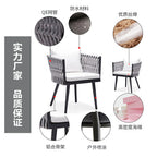 Nordic Outdoor Furniture Balcony Model Room Rattan Sofa Table And Chair Combination Garden Hotel Villa Courtyard Rattan Chair