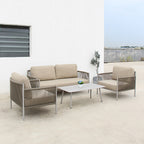 Outdoor Nordic Tables And Chairs Tied Rope Sofa Leisure Teslin Balcony Rattan Chair Sofa Terrace Courtyard Sofa Combination