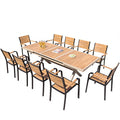 Outdoor Plastic Wood Table And Chair Combination Leisure Anti-corrosion Wood Table And Chair Outdoor Terrace Balcony Table And Chair