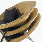 Balcony Leisure Combination Sofa Courtyard Garden Outdoor Rattan Weaving Nordic Hotel Soft Rattan Chair Outdoor Three Piece Set