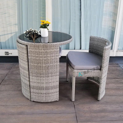 Balcony Small Table And Chair Leisure Rattan Chair Three Piece Set Balcony Tea Table And Chair Combination One Table And Two Chairs