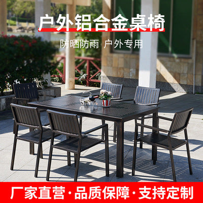 Direct Supply Of Outdoor Aluminum Alloy Plastic Wood Tables And Chairs Garden Balcony Night Square Restaurant Outdoor Beach Rattan Chair