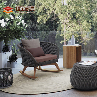 Outdoor Furniture Combination Nordic Rattan Art Sofa Outdoor Villa Courtyard Balcony Rattan Sofa Chair Combination