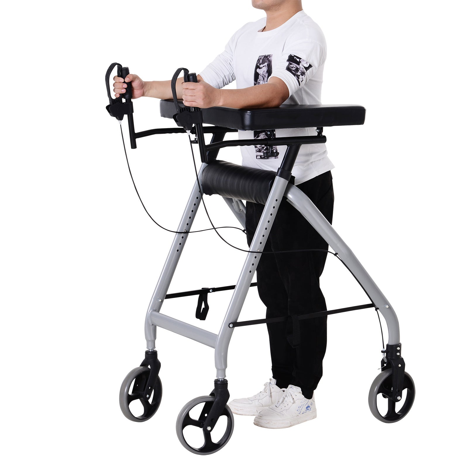 Aluminium Alloy Four Wheels Rollator for Rehabilitation of the Elderly