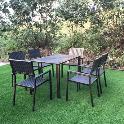 Outdoor Tables And Chairs Courtyard Garden Villa Terrace Balcony Outdoor Leisure Chair Combination Suit Plastic Wood Tables And Chairs