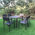 Outdoor Tables And Chairs Courtyard Garden Villa Terrace Balcony Outdoor Leisure Chair Combination Suit Plastic Wood Tables And Chairs