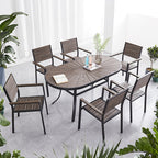 Outdoor Plastic Wood Tables And Chairs Courtyard Garden Villa Outdoor Tables And Chairs Combination Milk Tea Shop Coffee Shop Leisure Plastic Wood Tables And Chairs