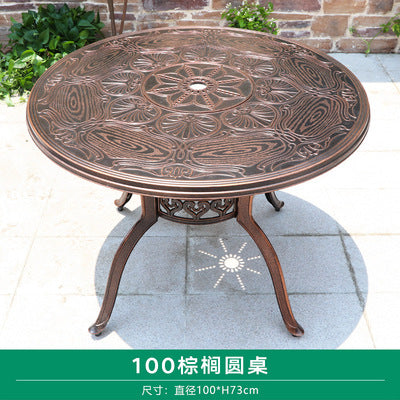 Outdoor Cast Aluminum Tables And Chairs Villa Courtyard Barbecue Tables And Chairs Combination Outdoor Balcony Table Garden Community Cast Aluminum Tables And Chairs